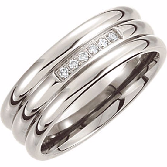 T984:100:P Titanium 8mm Diamond Grooved Band Size 8