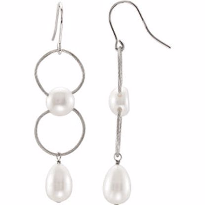 68617:100:P Sterling Silver Freshwater Cultured Pearl Earrings