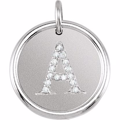 85088:1001:P Sterling Silver .07 CTW Diamond Initial "A" Pendant