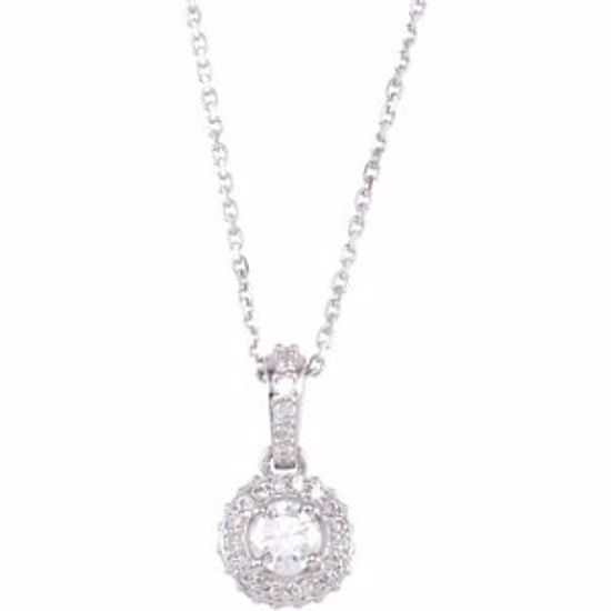 68601:100:P 14kt White 1/2 CTW Diamond 18" Necklace