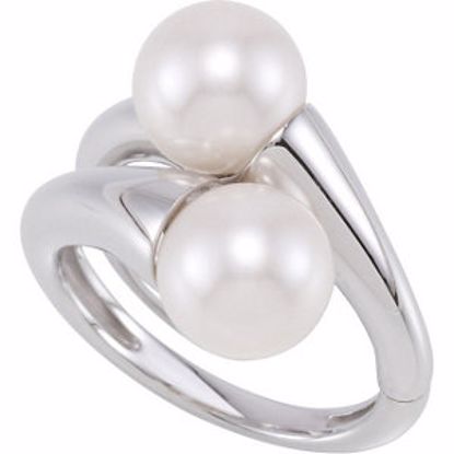 68628:100:P Sterling Silver Freshwater Cultured Pearl Hinged Ring