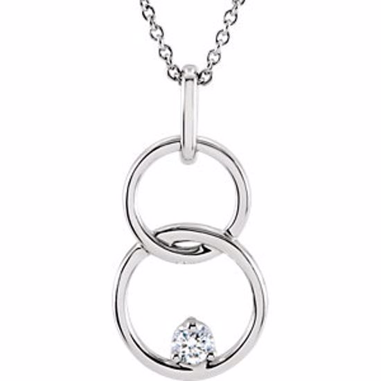 68644:100:P 14kt White .04 CTW Diamond Circle 18" Necklace