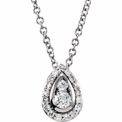 68660:100:P 14kt White 1/4 CTW Diamond 18" Necklace