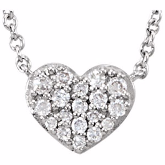 68662:100:P 14kt White 1/10 CTW Diamond Heart 18" Necklace