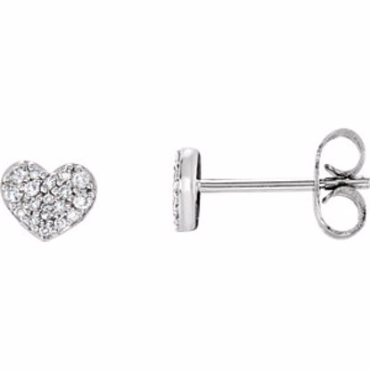 68663:100:P 14kt White 1/6 CTW Diamond Heart Earrings