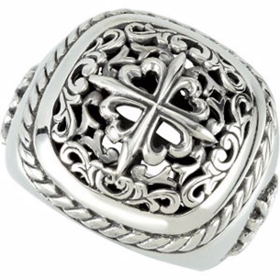 51002:101:P Sterling Silver Design Ring Size 7