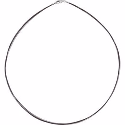 LEN042:301:P Stainless Steel Black Immerse Plated Multi-Strand 17" Necklace