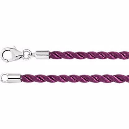 LEN039:303:P Plum 2mm Twisted Silk Cord 17" Necklace