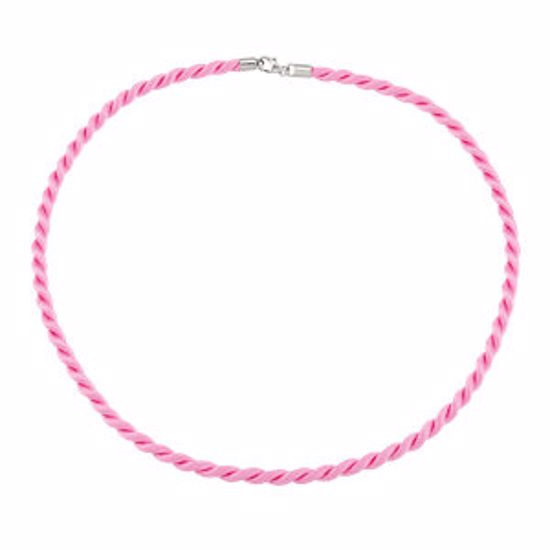 LEN040:302:P Silk Cord 17" Necklace 3mm