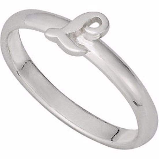 51055:144:P Sterling Silver Letter "L" Stackable Initial Ring Size 6