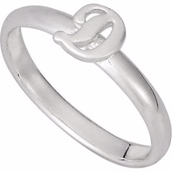 51055:113:P Sterling Silver Letter "D" Stackable Initial Ring Size 7