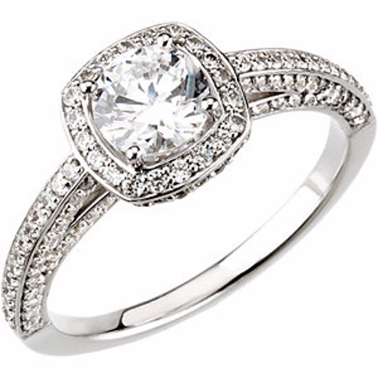 67721:217:P 14kt White 3/4 CTW Diamond Halo-Styled Engagement Ring 