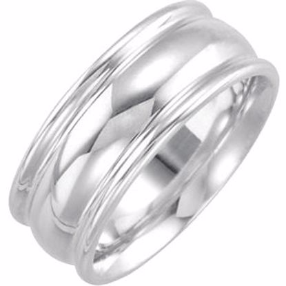 51048:105:P Sterling Silver 8mm Design Band Size 9