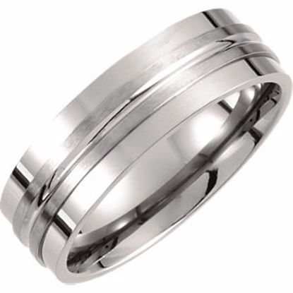 T935:125:P Titanium 7.2mm Double Groove Satin Finish Band Size 12.5