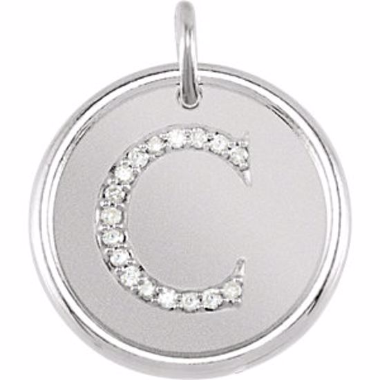 85088:1011:P Sterling Silver .08 CTW Diamond Initial "C" Pendant