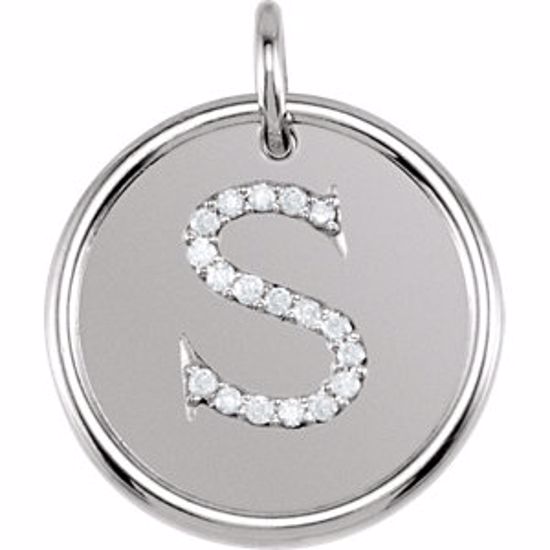 85088:1031:P Sterling Silver 1/10 CTW Diamond Initial "S" Pendant