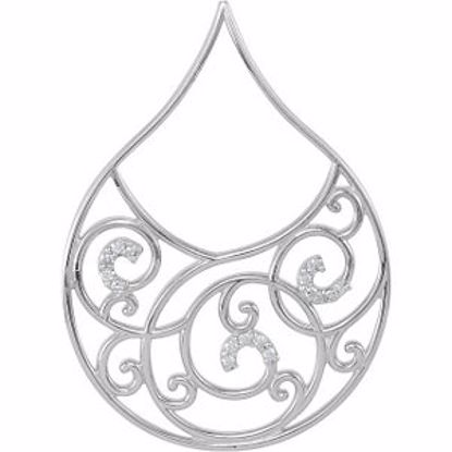 68735:85100:P Sterling Silver 1/6 CTW Diamond Scroll Pendant