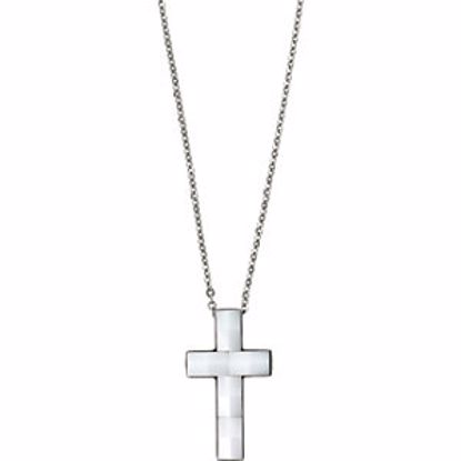 CP226:100:P Ceramic Couture® & Stainless Steel Cross Necklace