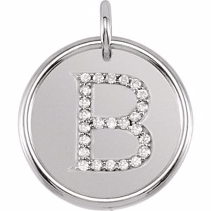 85088:1051:P Sterling Silver 1/8 CTW Diamond Initial "B" Pendant