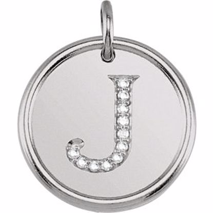 85088:1057:P 14kt White .05 CTW Diamond Initial "J" Pendant