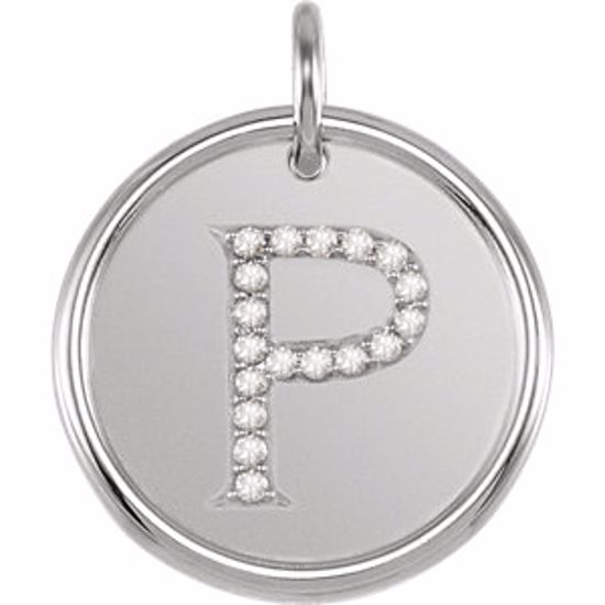 85088:1063:P Sterling Silver 1/10 CTW Diamond Initial "P" Pendant