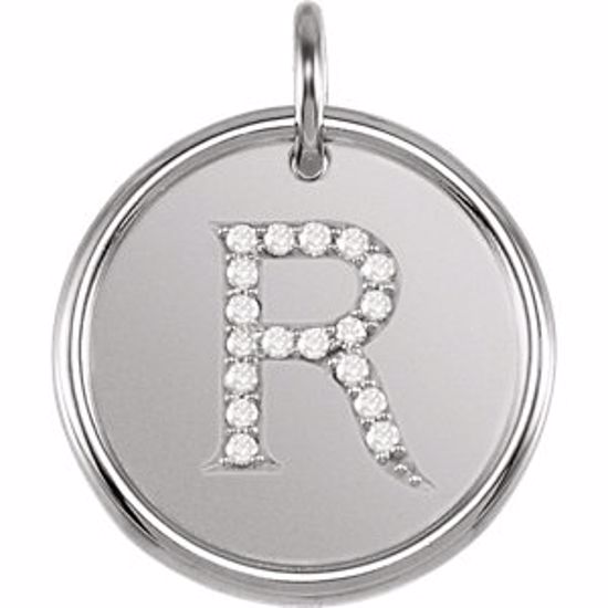 85088:1071:P Sterling Silver 1/10 CTW Diamond Initial "R" Pendant