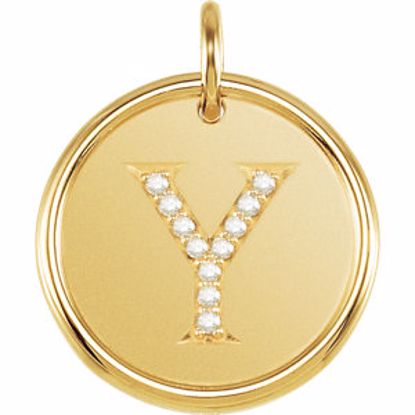 85088:1080:P 14kt Yellow .05 CTW Diamond Initial "Y" Pendant 