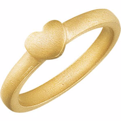 51071:104:P 14kt Vermeil Heart Ring with Matte Finish Size 6