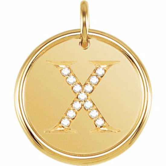 85088:1093:P 14kt Yellow .06 CTW Diamond Initial "X" Pendant