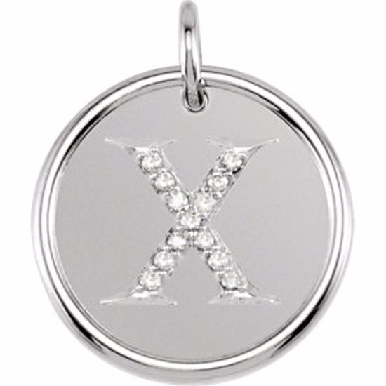 85088:1094:P Sterling Silver .06 CTW Diamond Initial "X" Pendant