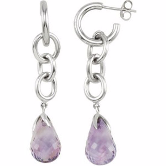 68868:101:P Sterling Silver Amethyst Earrings