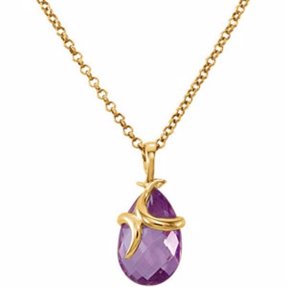 68864:101:P 18kt Yellow Vermeil Amethyst 18" Necklace