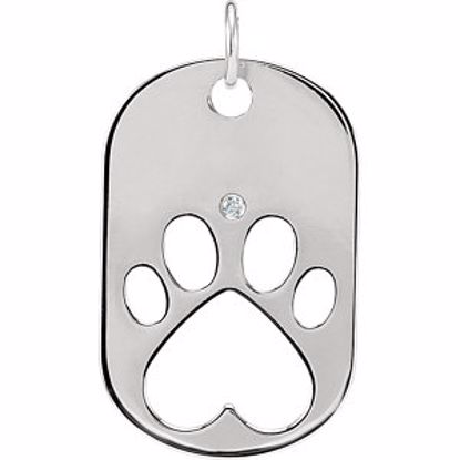 68792:107:P Sterling Silver 32x20.6mm .02 CTW Diamond Dog Tag with Packaging