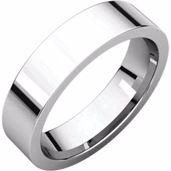 FIR6:101:P 10kt White 5mm Flat Comfort-Fit Wedding Band