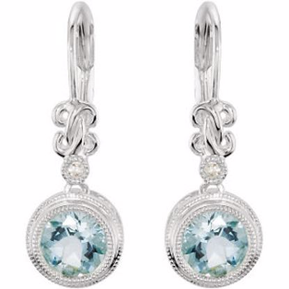 66278:60003:P Sterling Silver Aquamarine & .02 CTW Diamond Earrings