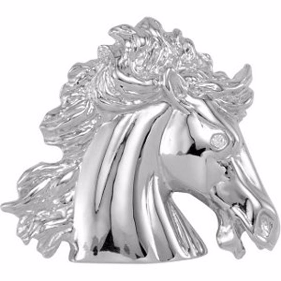 85107:10020:P 14kt White The Magnificent Lipizzaner Pendant