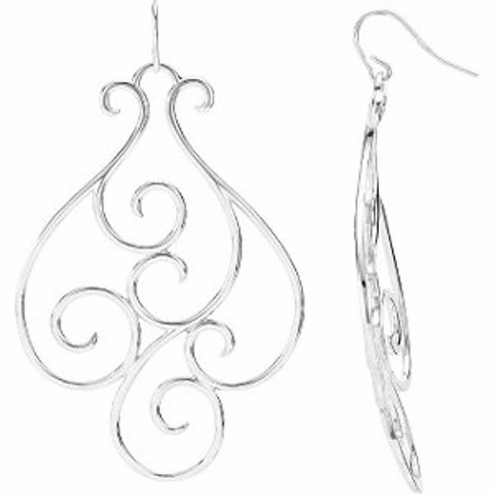 85169:101:P 14kt White 66x45mm Fashion Earrings