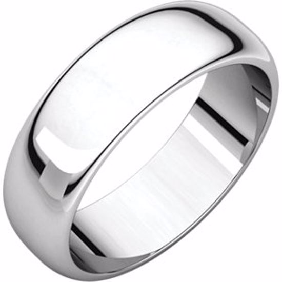 HR5:63647:P Sterling Silver 6mm Half Round Band