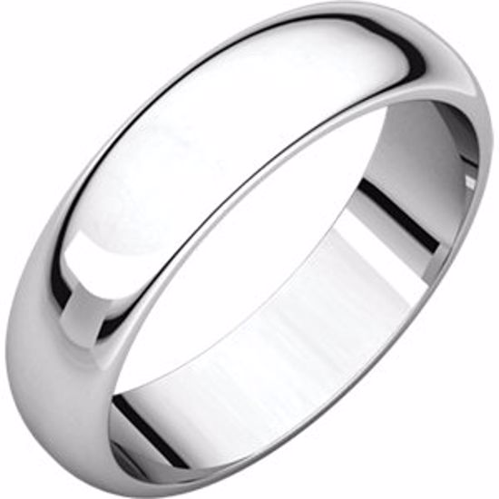 HR13:649:P Sterling Silver 5mm Half Round Band