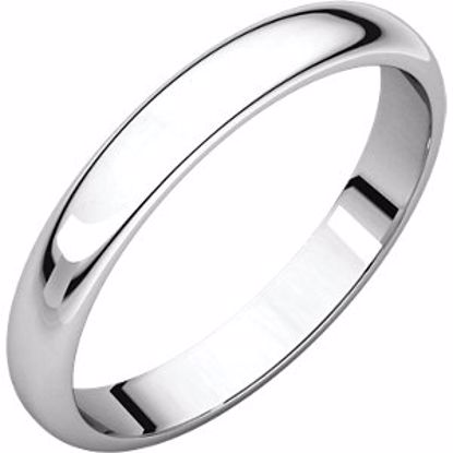 HR14:651:P Sterling Silver 3mm Half Round Band