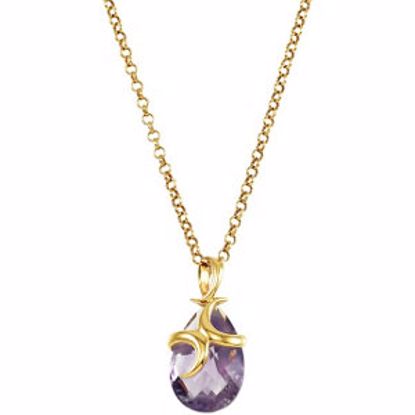 68864:1000:P 18kt Yellow Vermeil Amethyst 18" Necklace