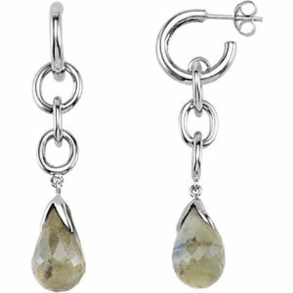 68868:10200:P Sterling Silver Labradorite Earrings with Box