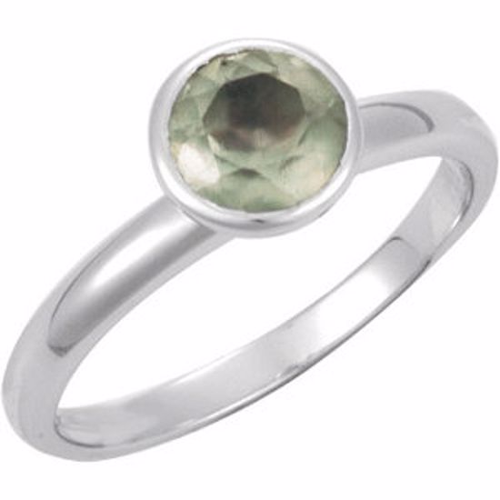 68887:1170:P Sterling Silver Prehnite Stackable Ring Size 6