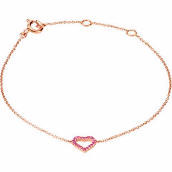 68990:100:P Genuine Pink Sapphire Heart Bracelet