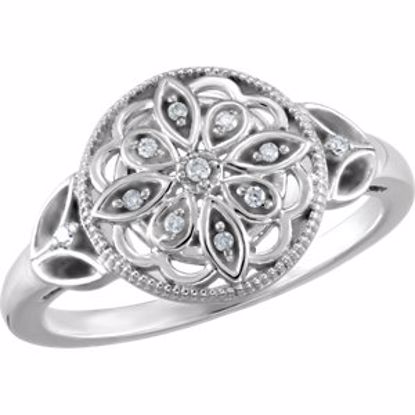 68942:106:P Sterling Silver .06 CTW Diamond Ring Size 6