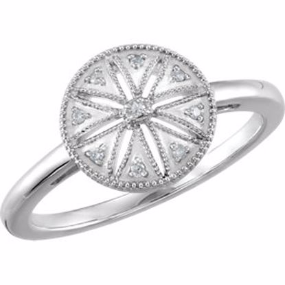 68940:106:P Sterling Silver .04 CTW Diamond Ring Size 6