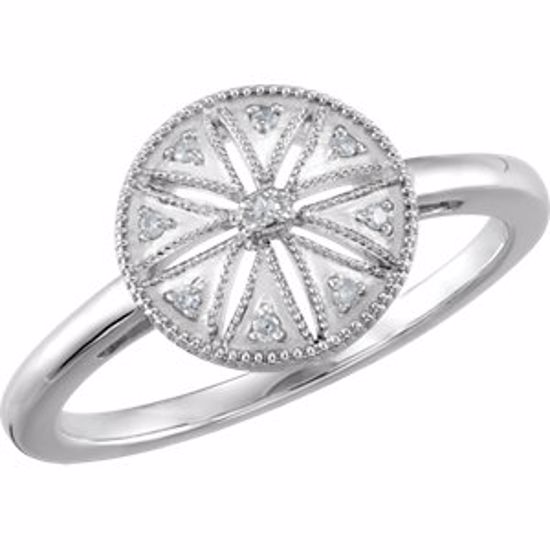 68940:107:P Sterling Silver .04 CTW Diamond Ring Size 7