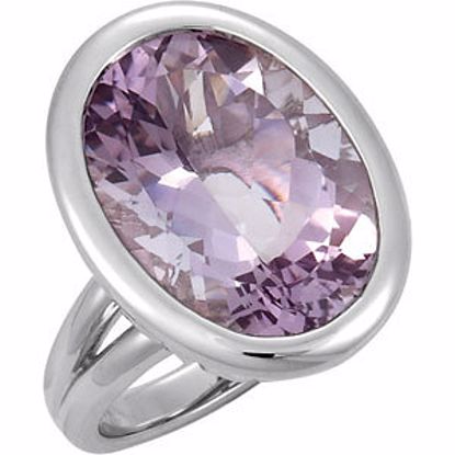 68675:100:P Sterling Silver Rose De France Quartz Bezel-Set Ring 