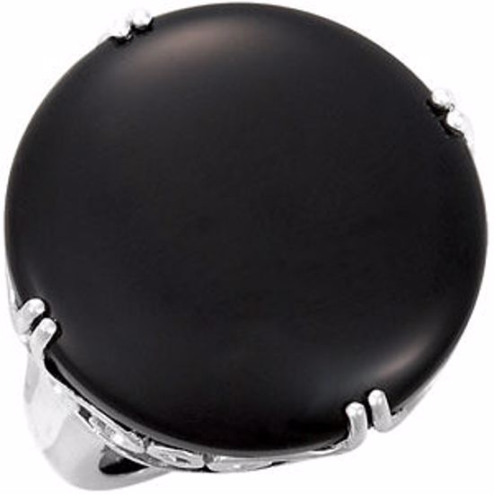 68676:100:P Sterling Silver Onyx Ring