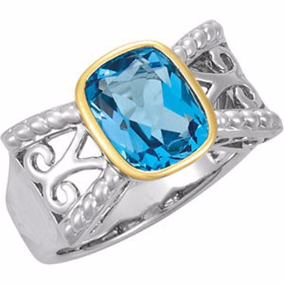 68963:100:P Swiss Blue Topaz Rope Design Ring